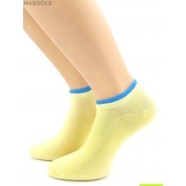 Носки Hobby Line HOBBY 561-05 носки укороченные женские х/б, желтый с голубой резинкой