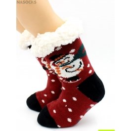 Носки Hobby Line HOBBY 30769-1 детские носки с мехом внутри "Снеговик на коньках"