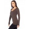Хлопковый лонгслив с овальным вырезом JADEA 4056 maglia scollo lollo