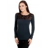 Хлопковая фуфайка с ажурной вставкой Jadea JADEA 4878 maglia