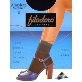 Носки матовые на широкой резинке 8ден Filodoro Classic ABSOLUTE SUMMER 8 (носки 2 п.)